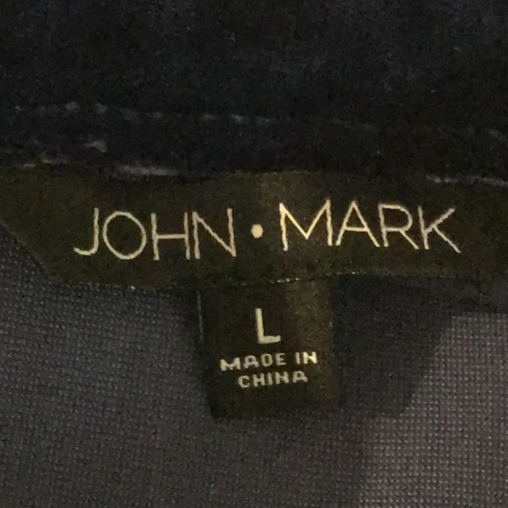 John Mark Button Up Shirt Womens Large Blue Velvet Tunic Top Lagenlook Classic - Picture 5 of 8